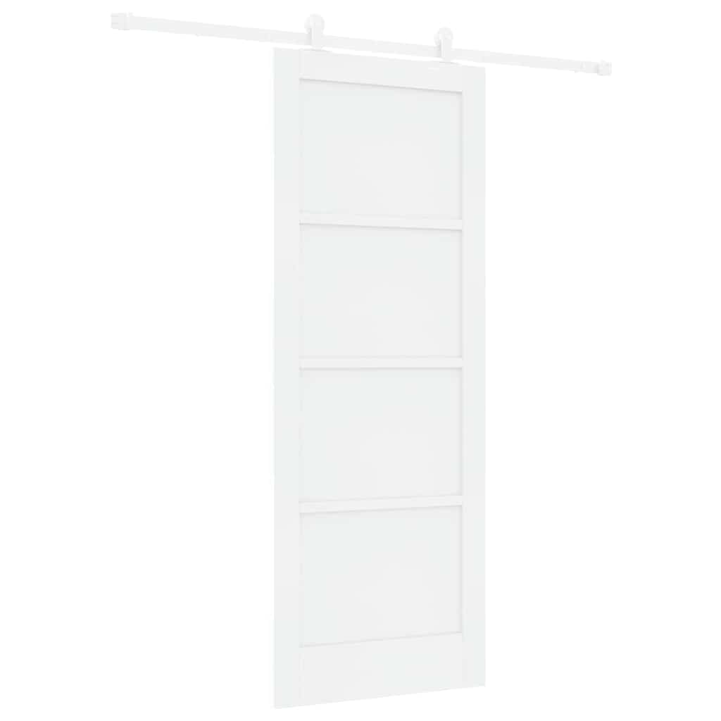 Sliding Door Set White 30.7 x 79.5 in Solid pine wood and steel