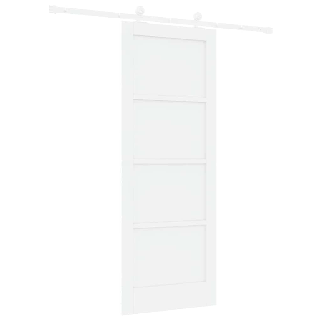 Sliding Door Set White 30.7 x 79.5 in Solid pine wood and steel