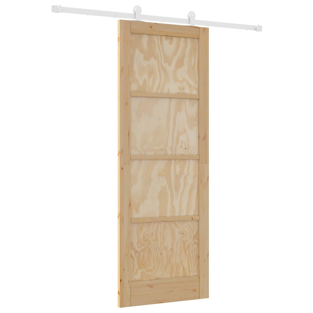 Sliding Door Set Manual Natural and white 30.7 x 83.1 in