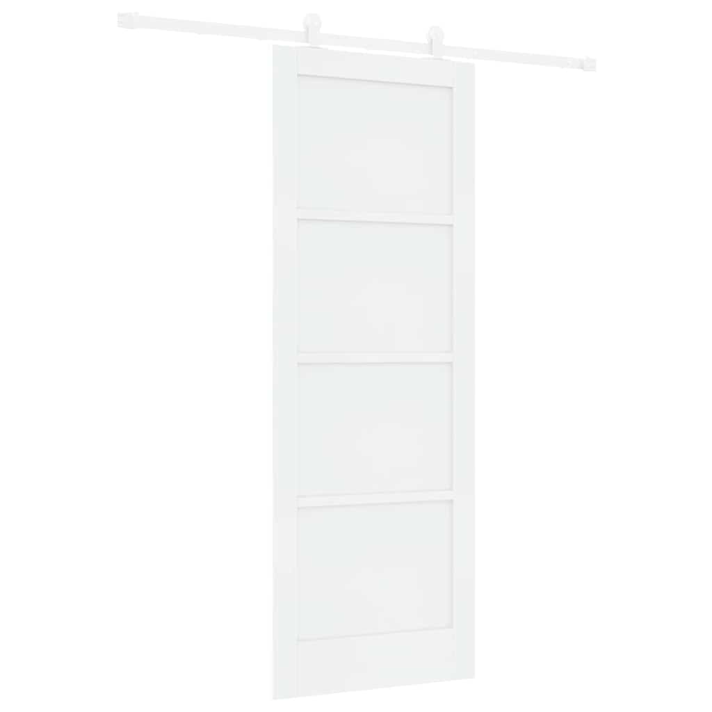 Sliding Door Set White 30.7 x 83.1 in Solid pine wood and steel