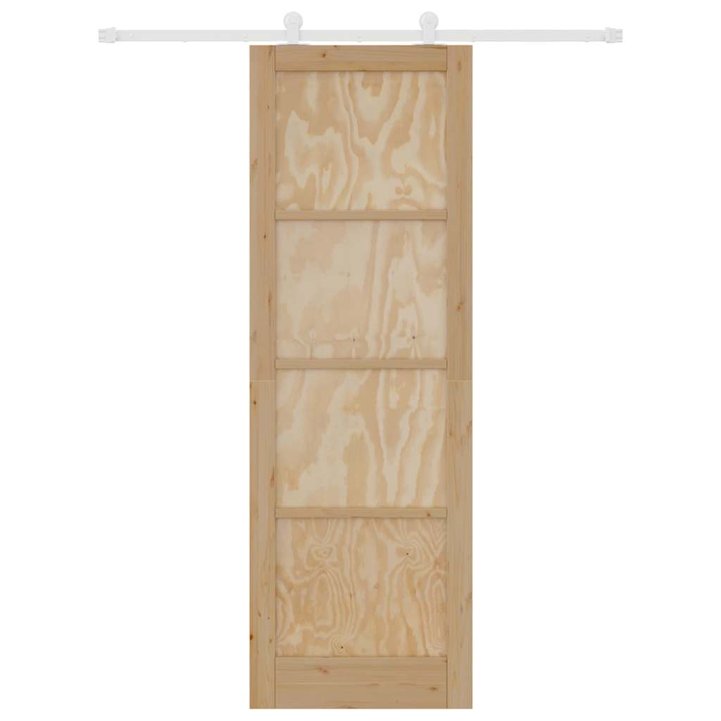 Sliding Door Set Manual Natural and white 30.7 x 91.3 in