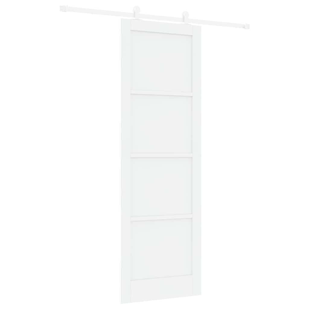 Sliding Door Set White 30.7 x 91.3 in Solid pine wood and steel