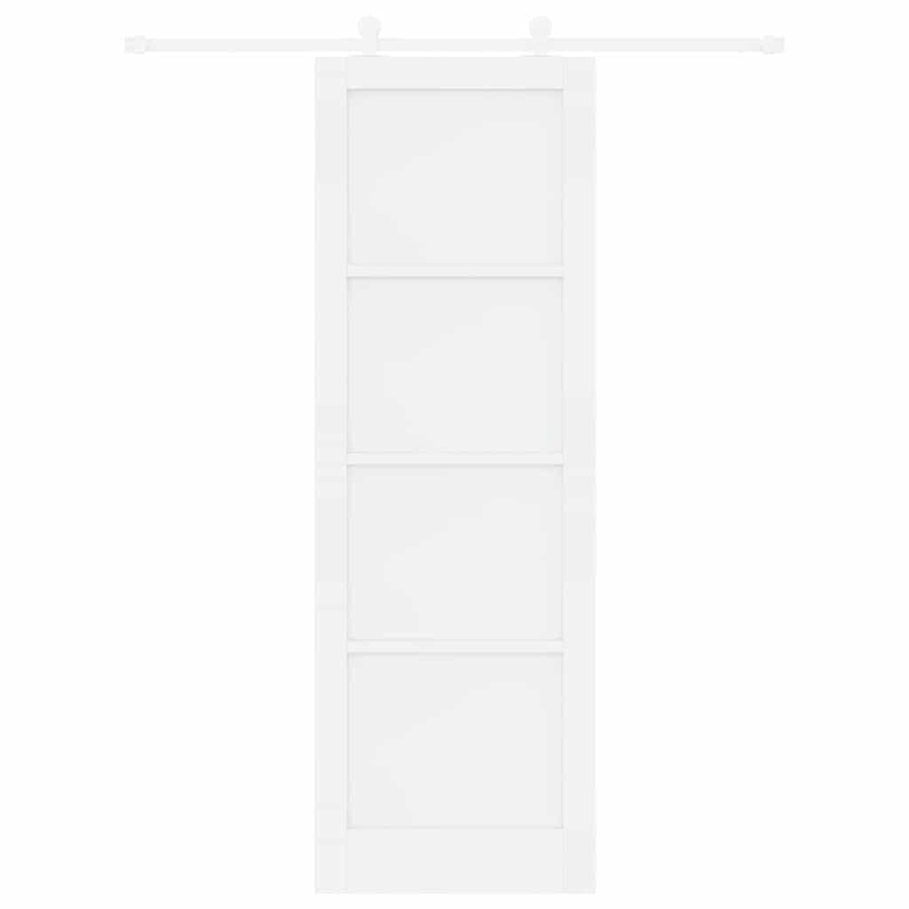 Sliding Door Set White 30.7 x 91.3 in Solid pine wood and steel