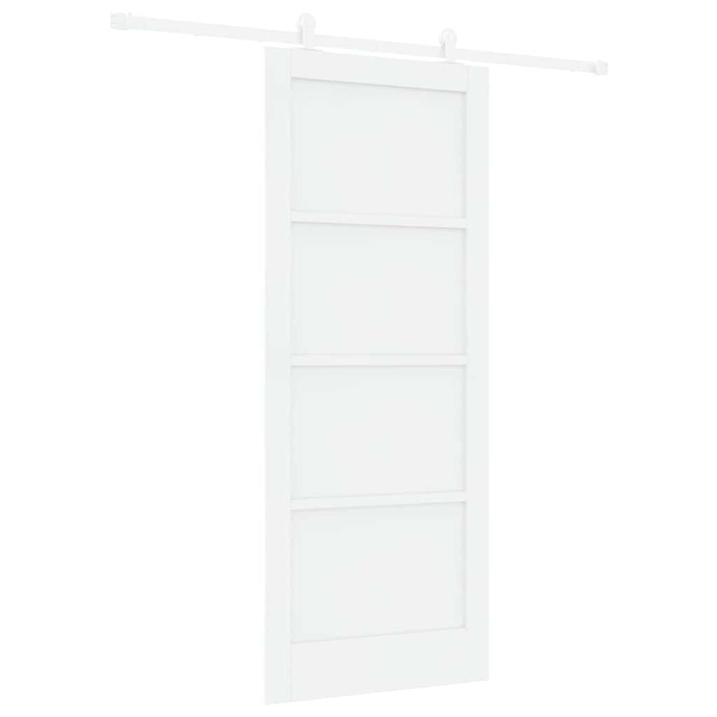 Sliding Door Set White 32.7 x 79.5 in Solid pine wood and steel