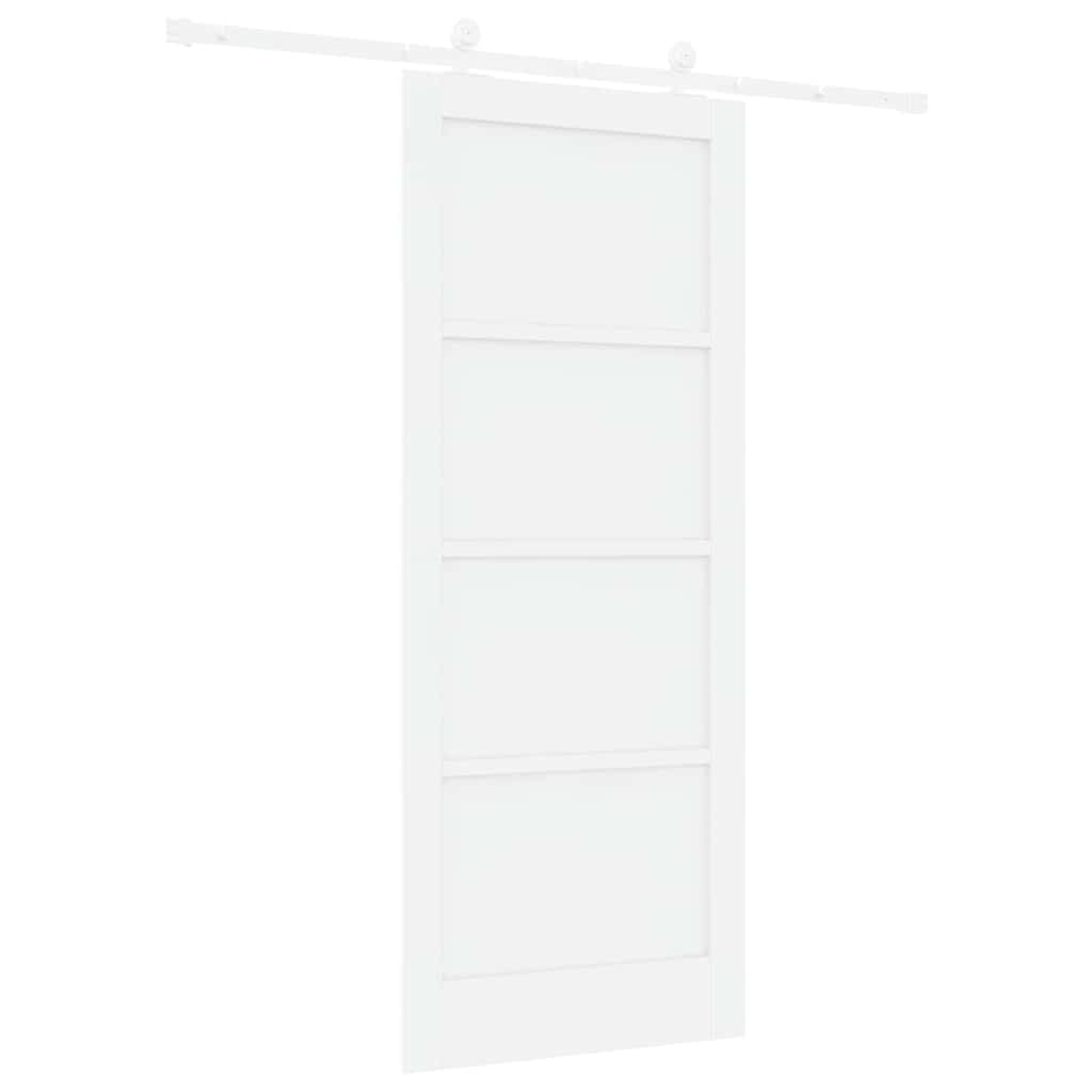 Sliding Door Set White 32.7 x 79.5 in Solid pine wood and steel