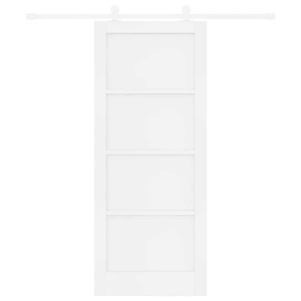 Sliding Door Set White 32.7 x 79.5 in Solid pine wood and steel