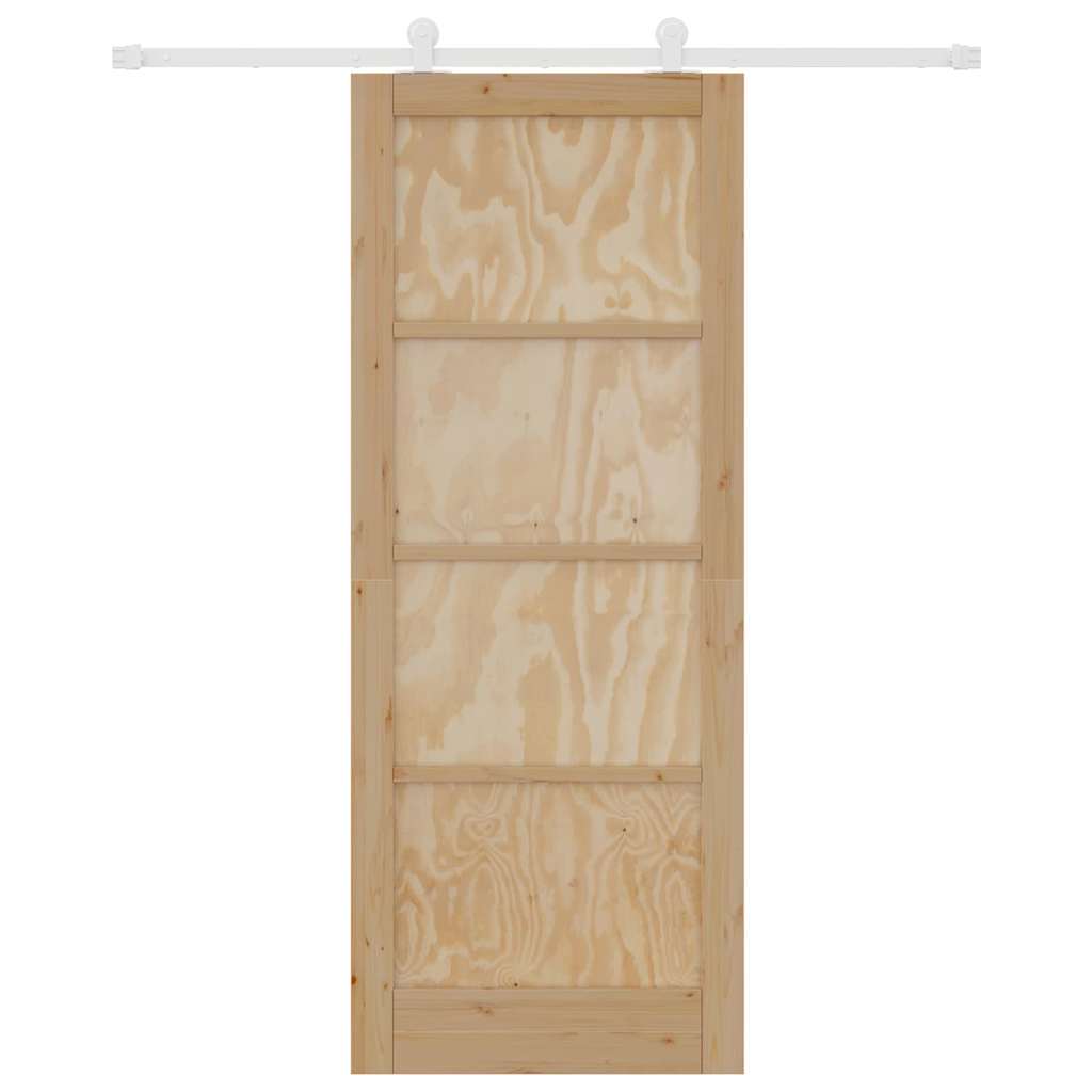 Sliding Door Set Manual Natural and white 32.7 x 83.1 in