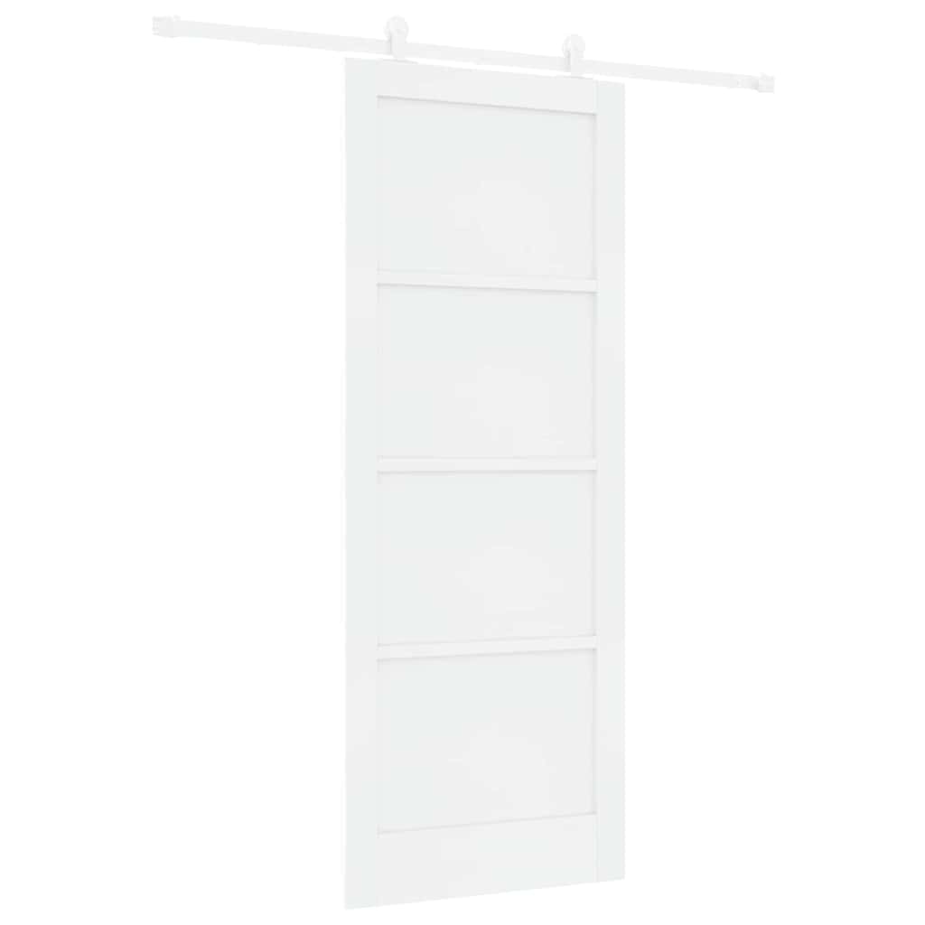 Sliding Door Set White 32.7 x 83.1 in Solid pine wood and steel