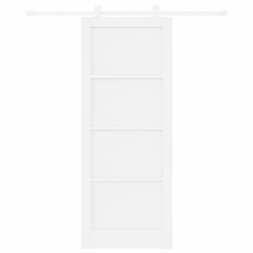 Sliding Door Set White 32.7 x 83.1 in Solid pine wood and steel