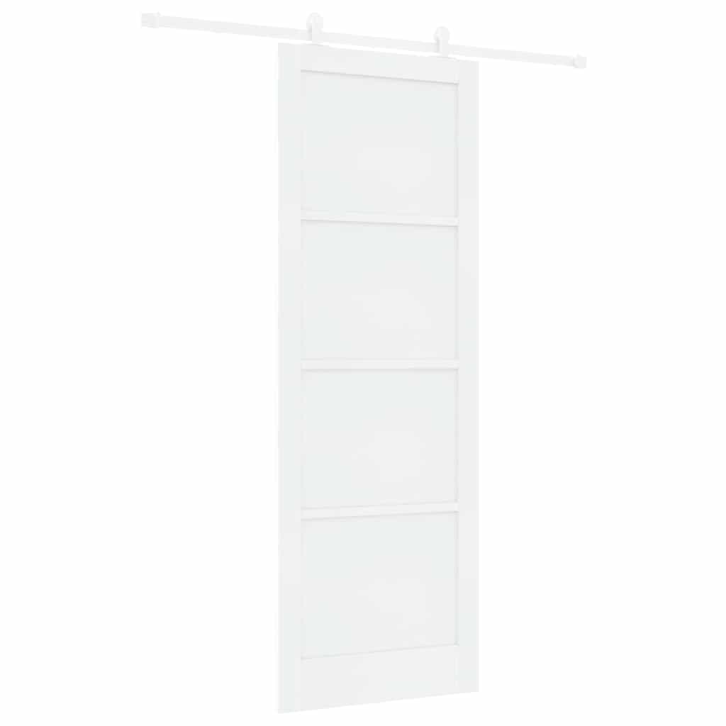 Sliding Door Set White 32.7 x 91.4 in Solid pine wood and steel