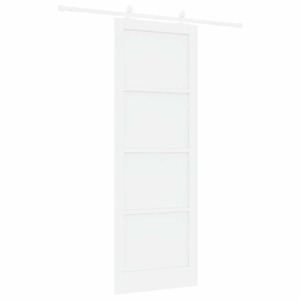 Sliding Door Set White 32.7 x 91.4 in Solid pine wood and steel