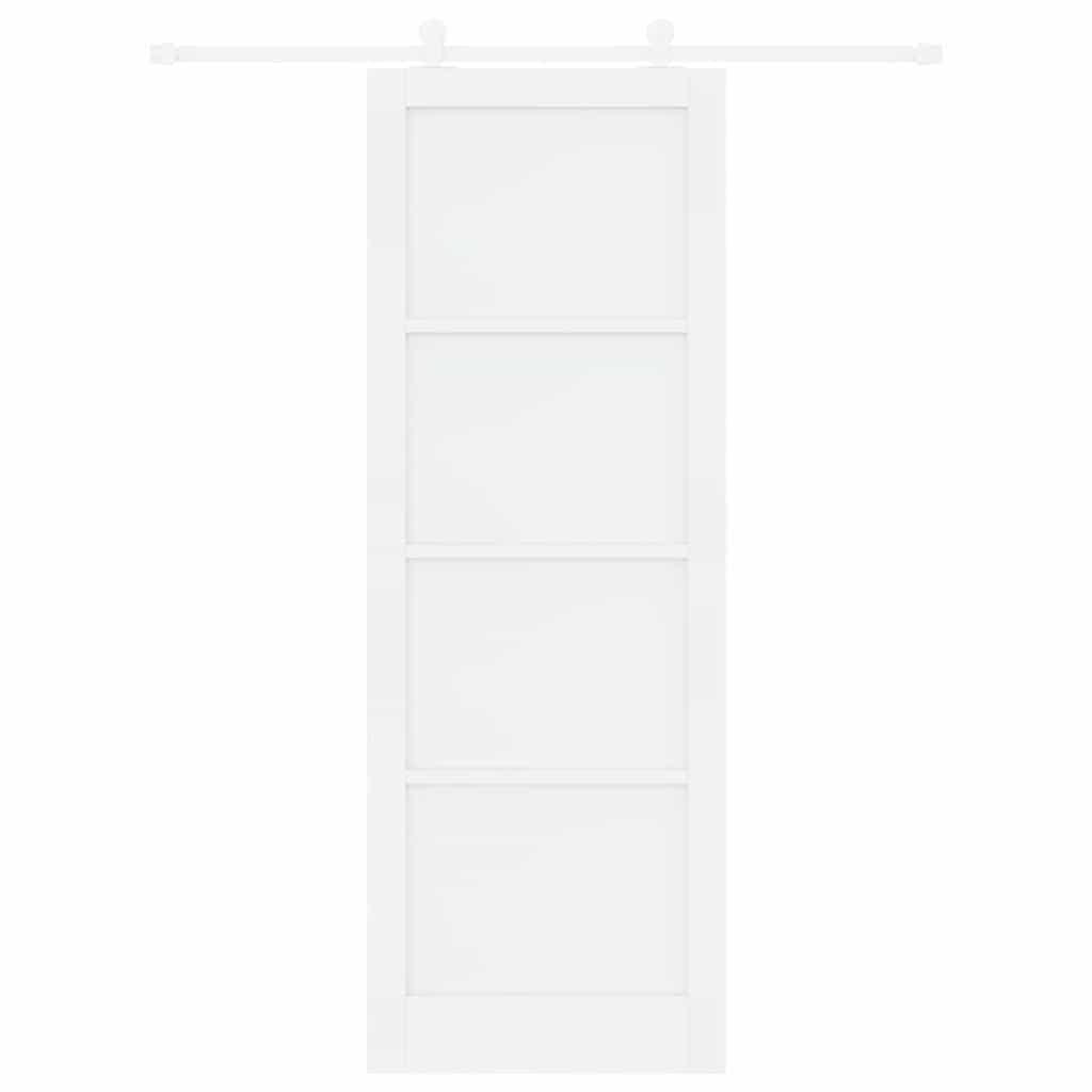 Sliding Door Set White 32.7 x 91.4 in Solid pine wood and steel
