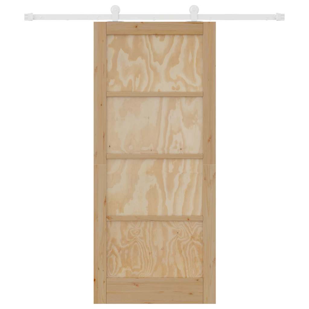 Sliding Door Set Manual Natural and white 33.9 x 78.1 in