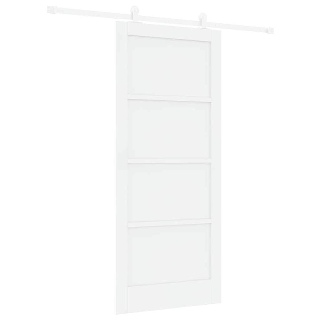 Sliding Door Set White 33.9 x 78.1 in Solid pine wood and steel
