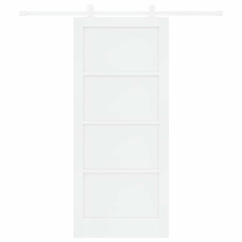 Sliding Door Set White 33.9 x 78.1 in Solid pine wood and steel