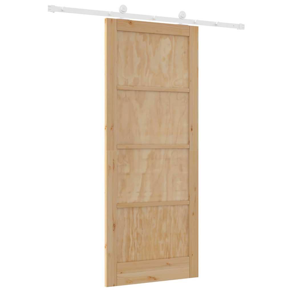 Sliding Door Set Manual Natural and white 33.9 x 83.1 in
