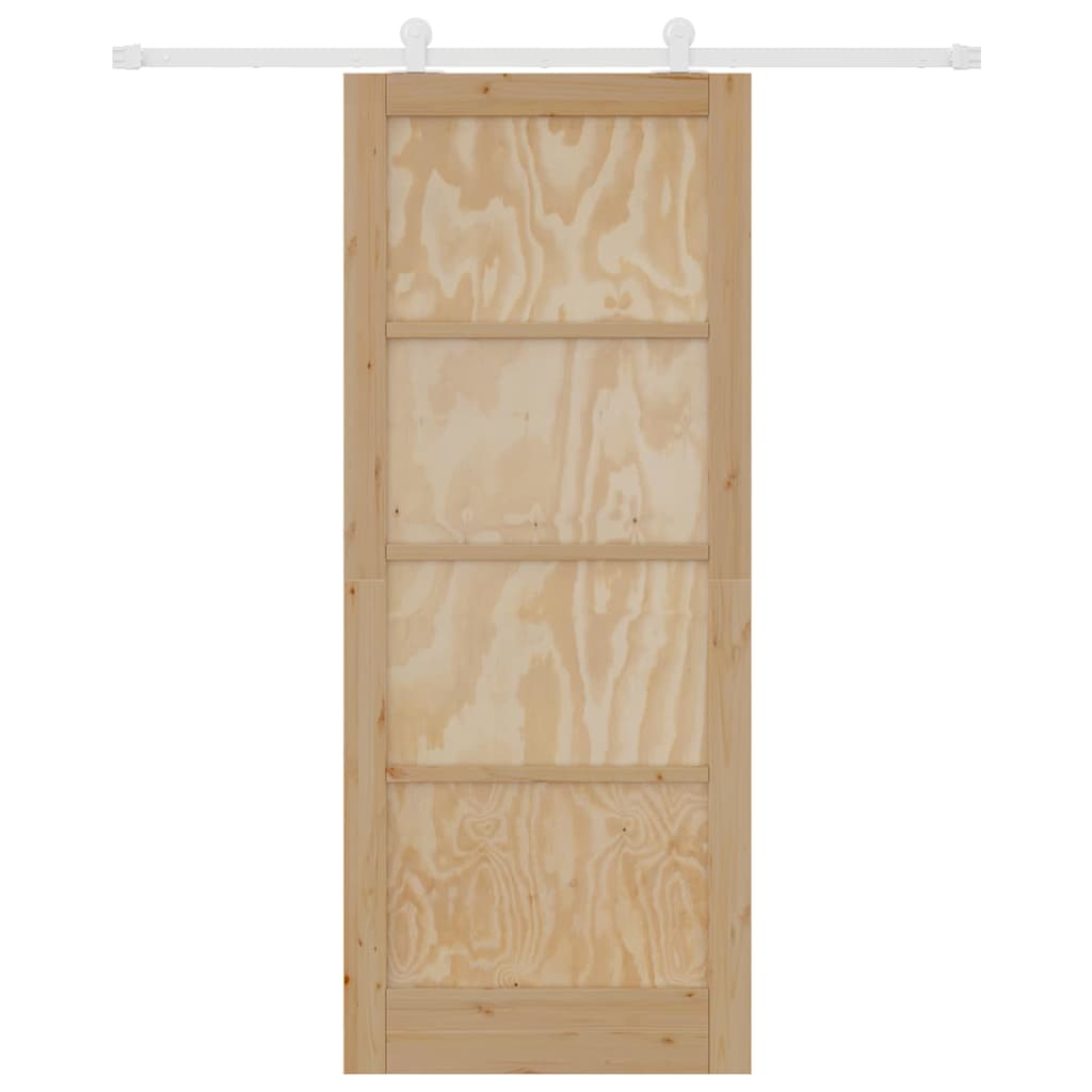 Sliding Door Set Manual Natural and white 33.9 x 83.1 in