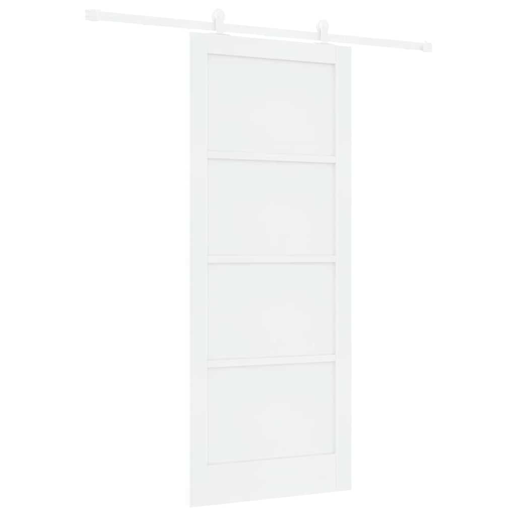 Sliding Door Set White 33.9 x 83.1 in Solid pine wood and steel