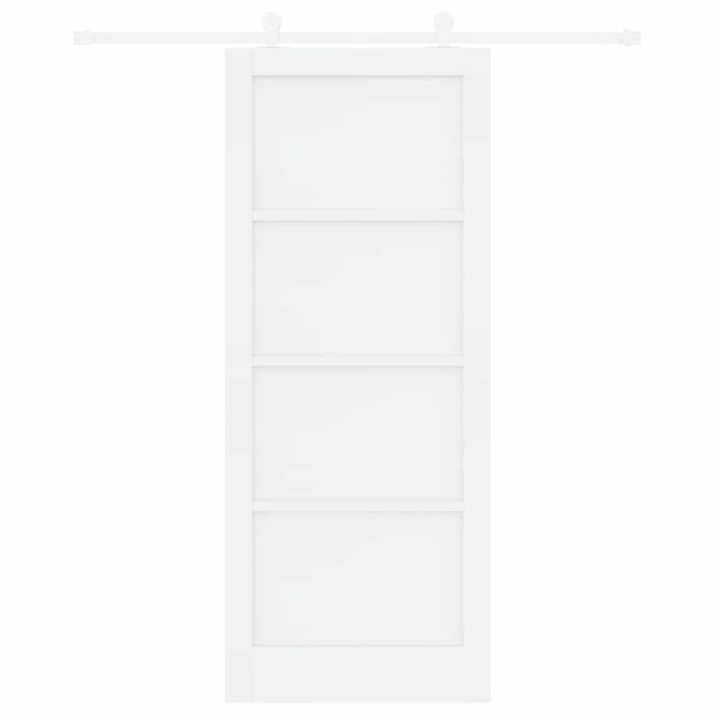 Sliding Door Set White 33.9 x 83.1 in Solid pine wood and steel