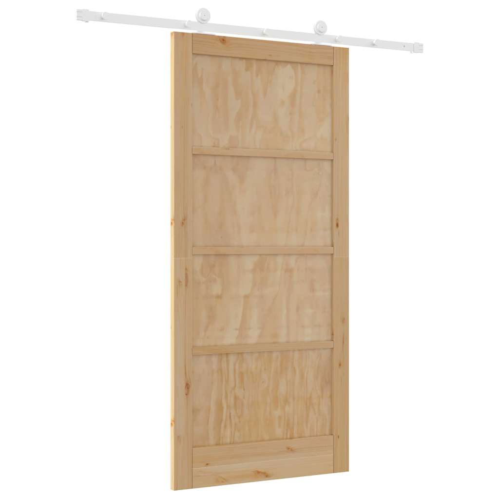 Sliding Door Set Manual Natural and white 36.6 x 79.5 in