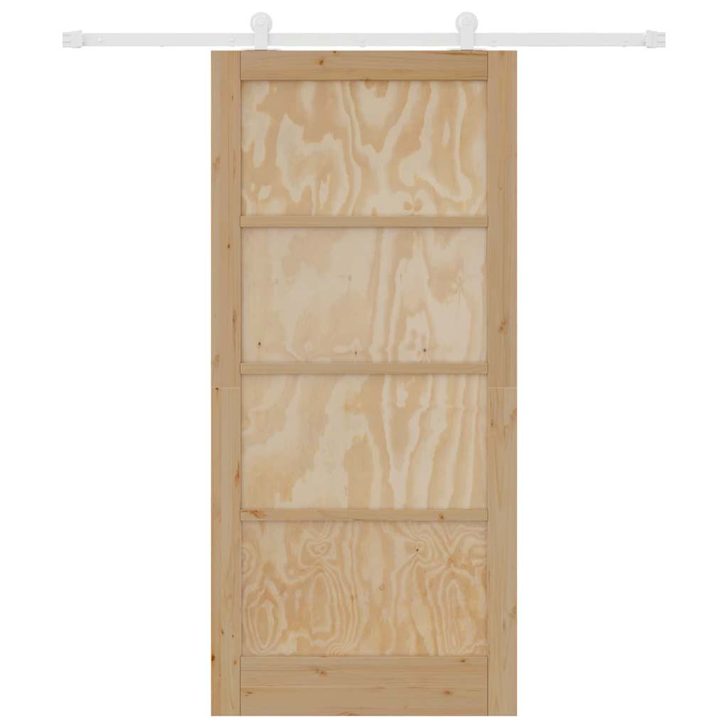 Sliding Door Set Manual Natural and white 36.6 x 79.5 in