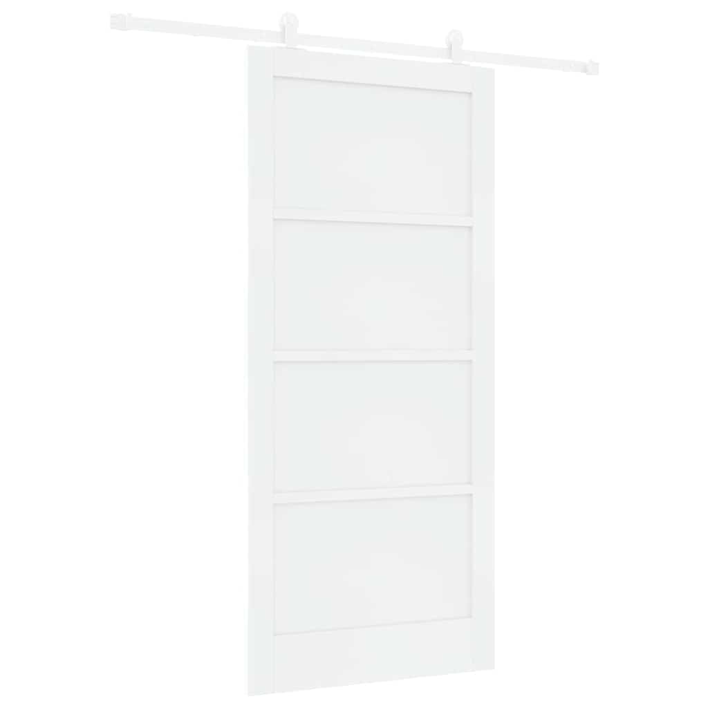 Sliding Door Set White 36.6 x 79.5 in Solid pine wood and steel