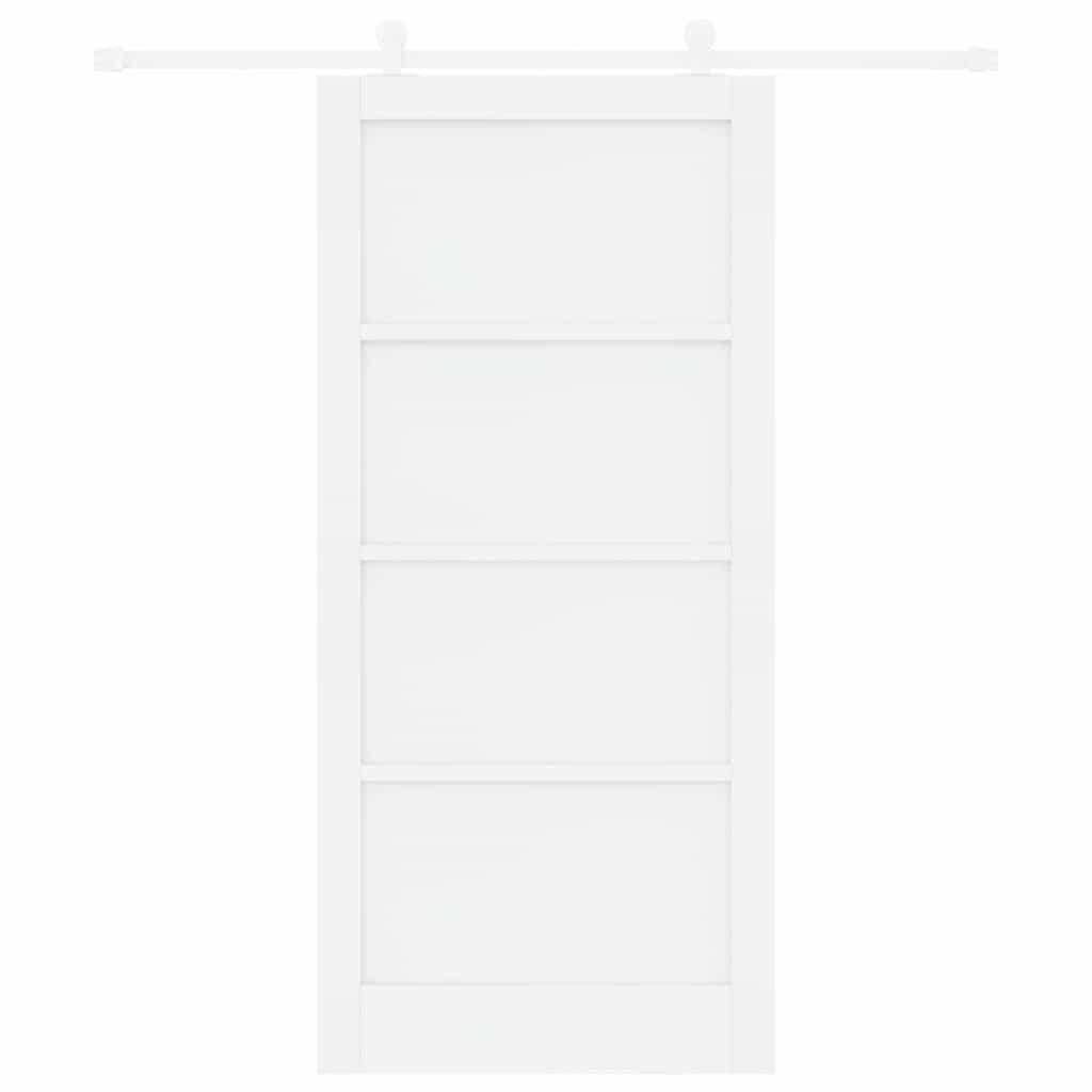Sliding Door Set White 36.6 x 79.5 in Solid pine wood and steel