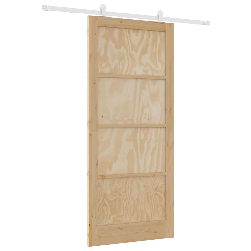 Sliding Door Set Manual Natural and white 36.6 x 83.1 in
