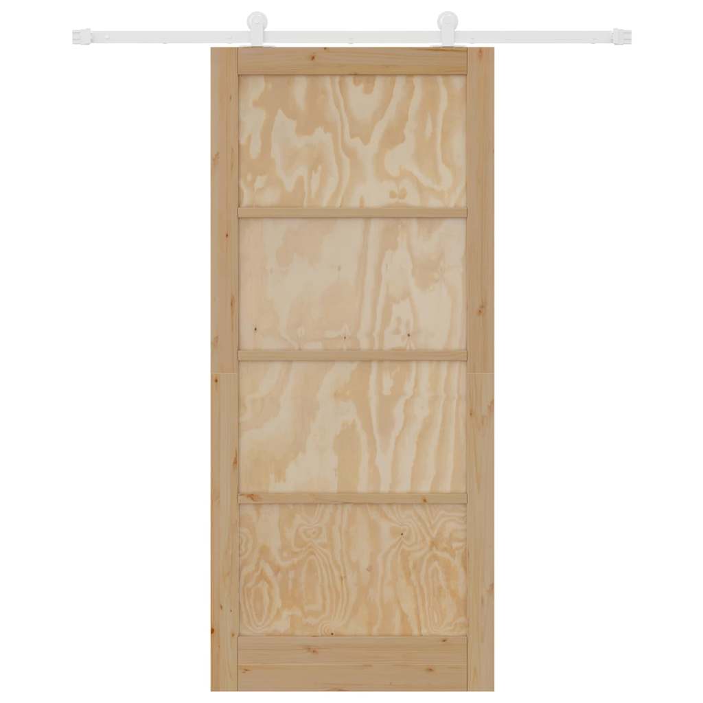 Sliding Door Set Manual Natural and white 36.6 x 83.1 in