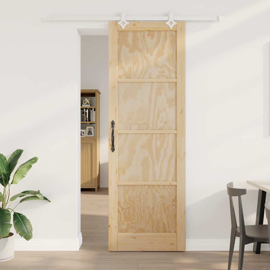 Sliding Door White 30.7 x 91.3 in Solid pine wood and steel