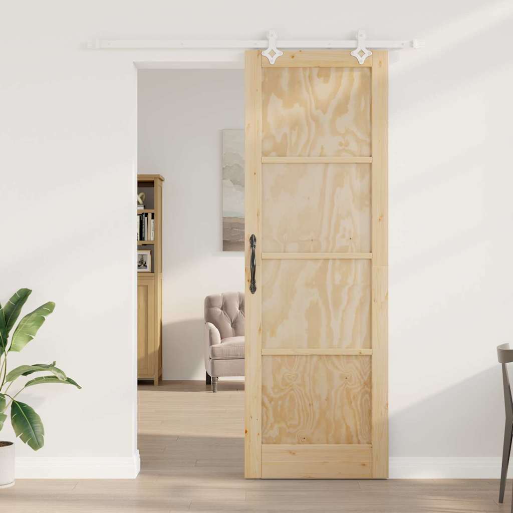 Sliding Door White 30.7 x 91.3 in Solid pine wood and steel