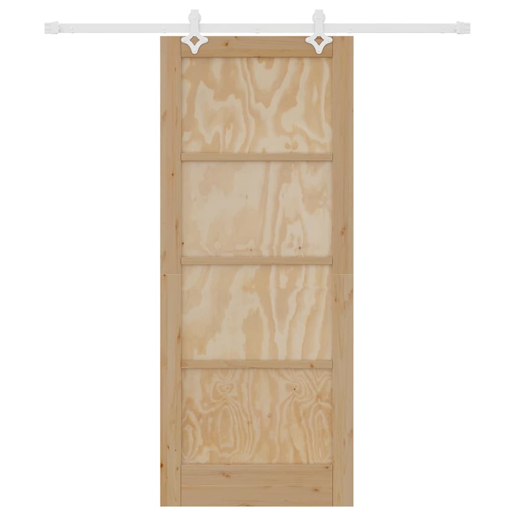 Sliding Door White 32.7 x 79.5 in Solid pine wood and steel