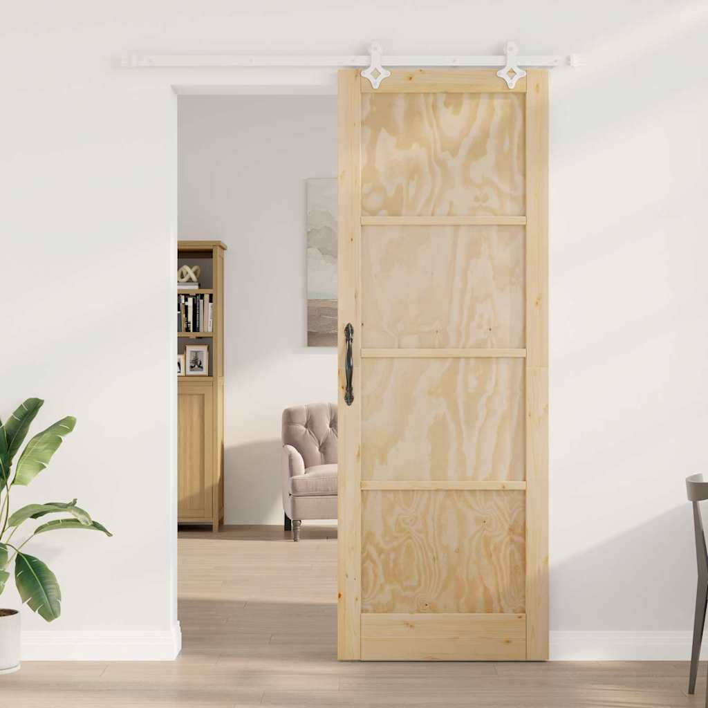 Sliding Door White 32.7 x 91.4 in Solid pine wood and steel