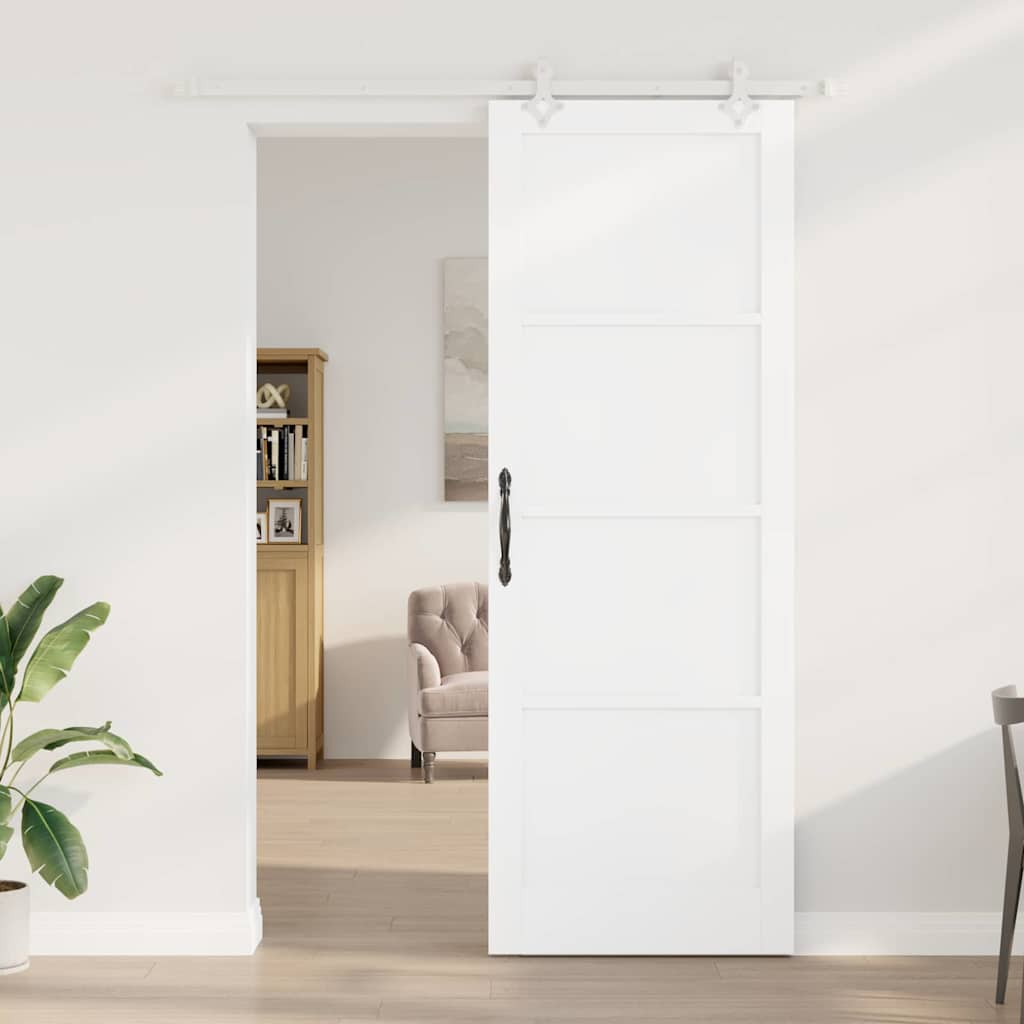 Sliding Door White 32.7 x 91.4 in Solid pine wood and steel