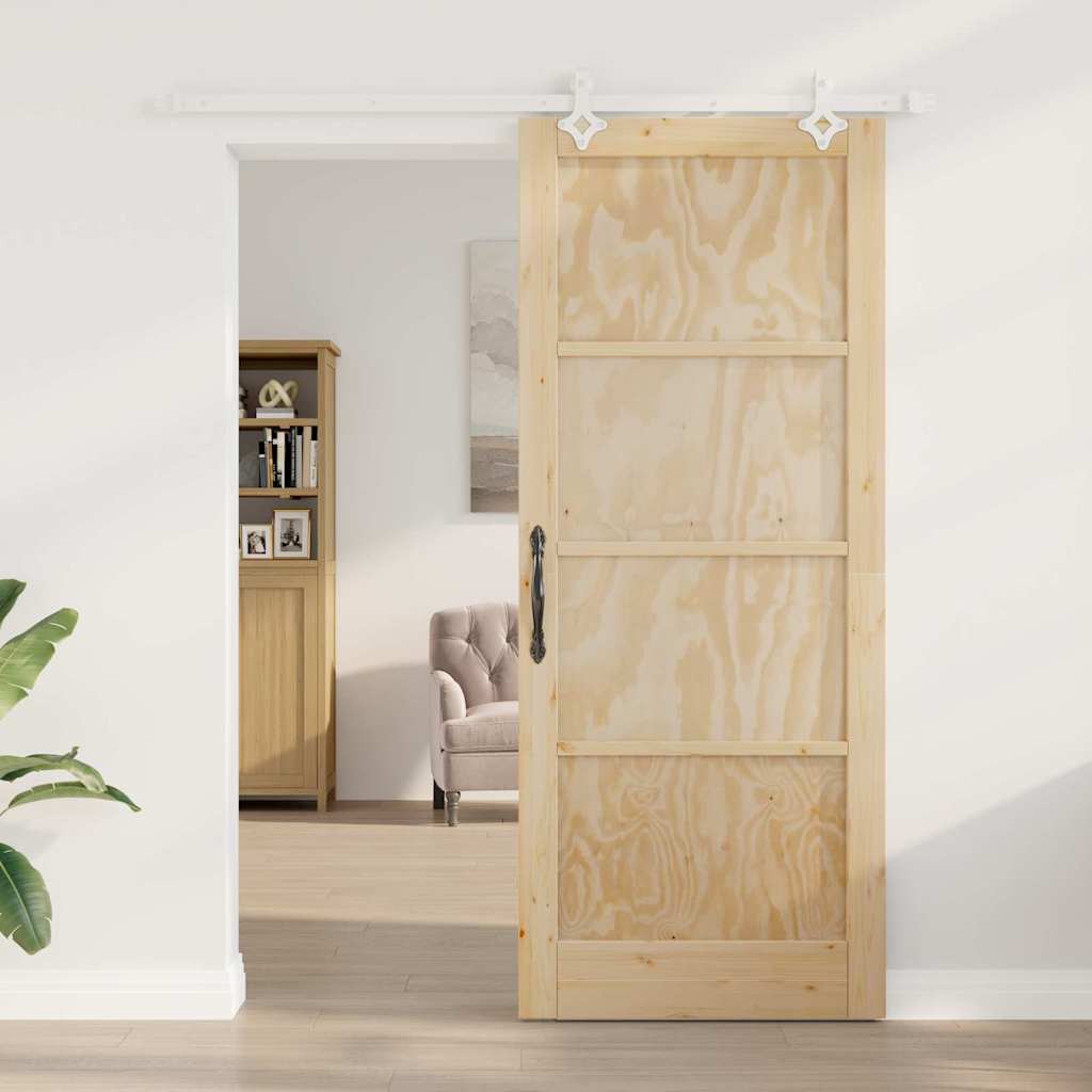 Sliding Door White 33.9 x 83.1 in Solid pine wood and steel