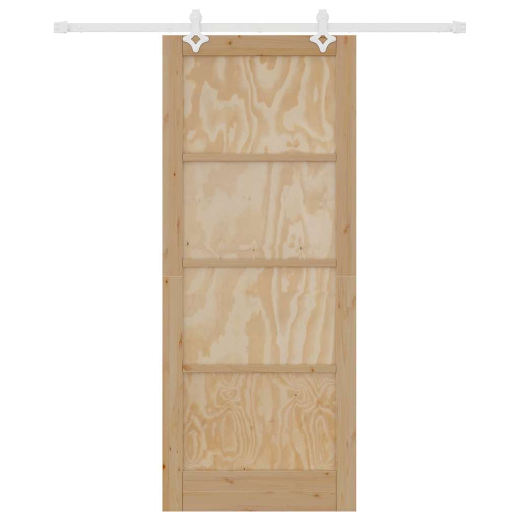Sliding Door White 33.9 x 83.1 in Solid pine wood and steel