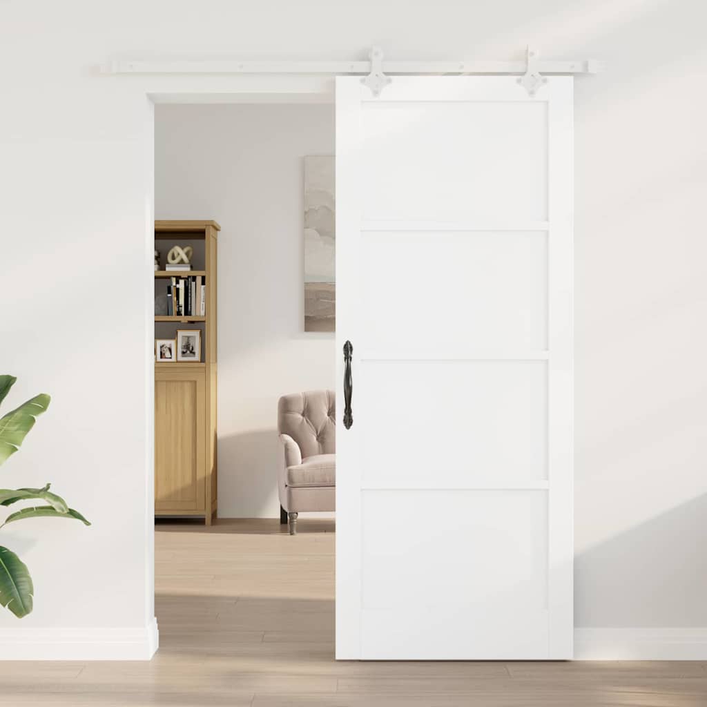 Sliding Door White 33.9 x 83.1 in Solid pine wood and steel