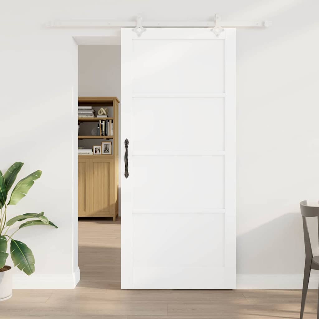 Sliding Door White 36.6 x 83.1 in Solid pine wood and steel