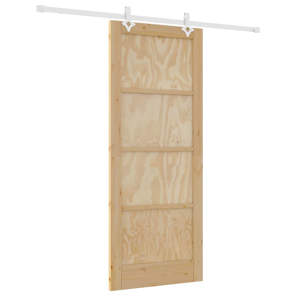 Sliding Door White 32.7 x 79.5 in Solid pine wood and steel