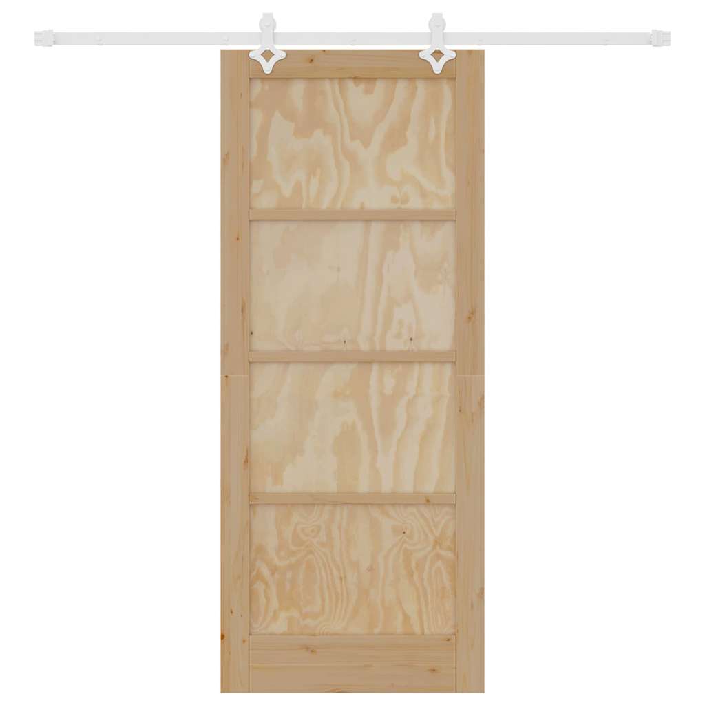 Sliding Door White 32.7 x 79.5 in Solid pine wood and steel