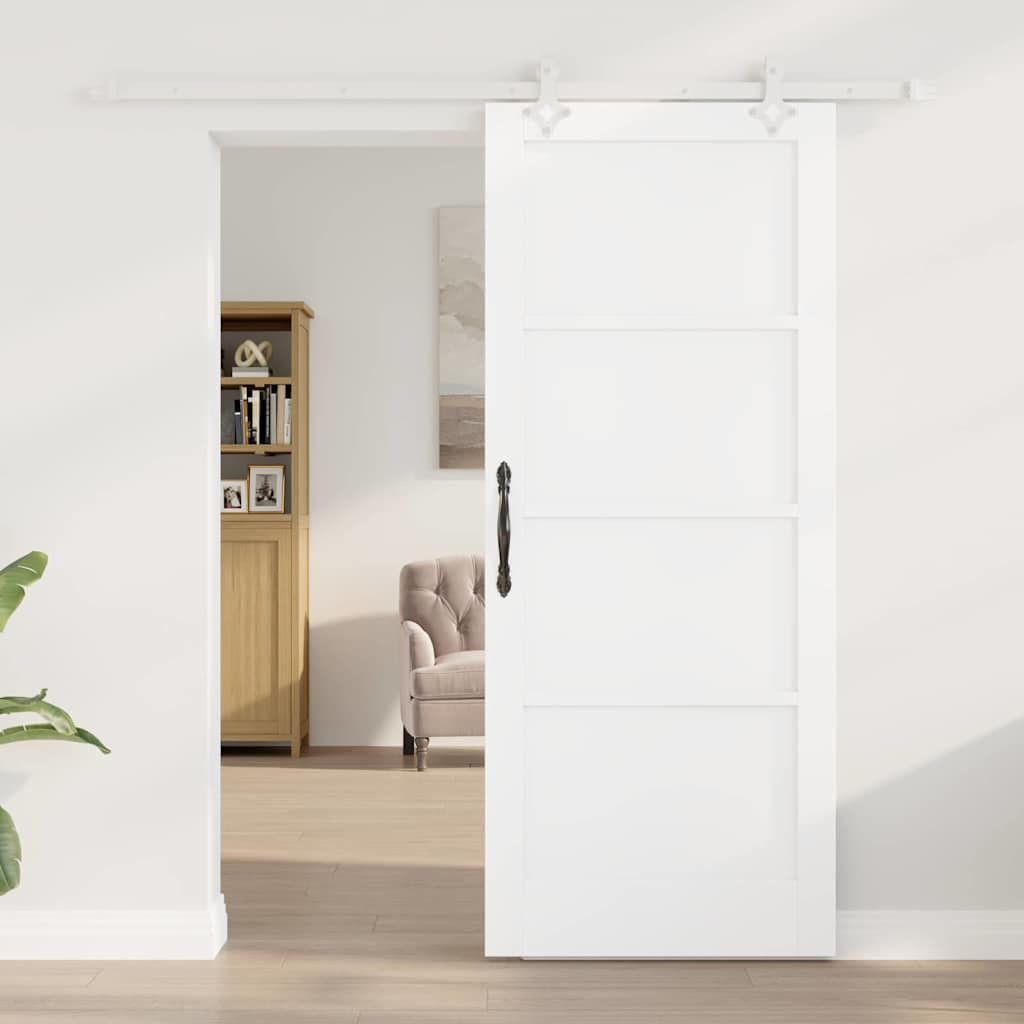 Sliding Door White 32.7 x 79.5 in Solid pine wood and steel