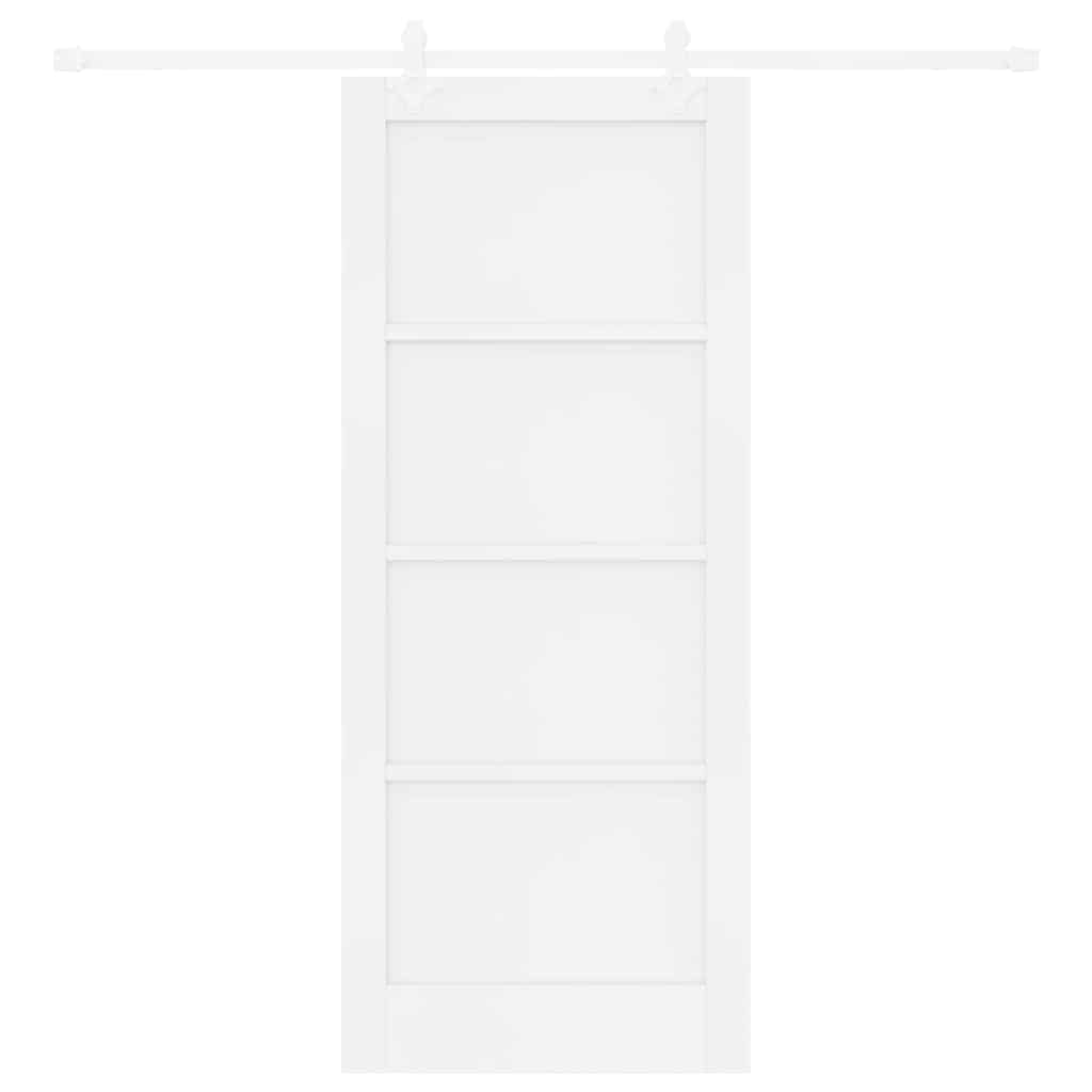 Sliding Door White 32.7 x 79.5 in Solid pine wood and steel
