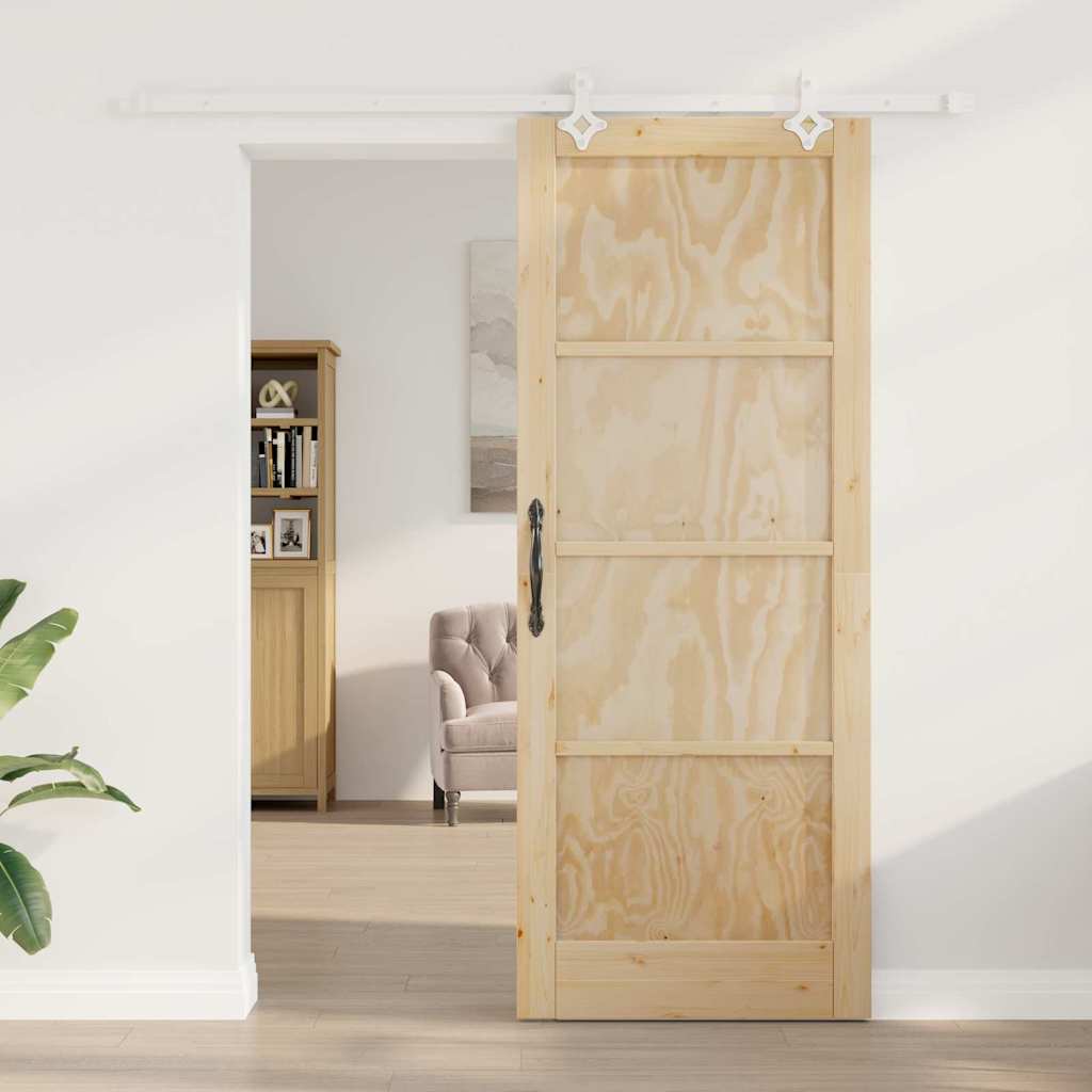 Sliding Door White 32.7 x 83.1 in Solid pine wood and steel