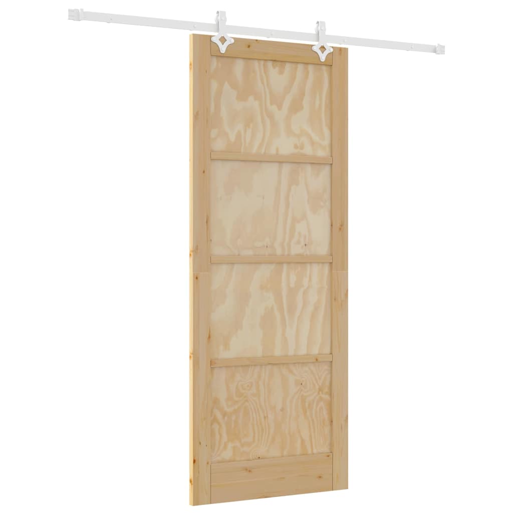 Sliding Door White 32.7 x 83.1 in Solid pine wood and steel