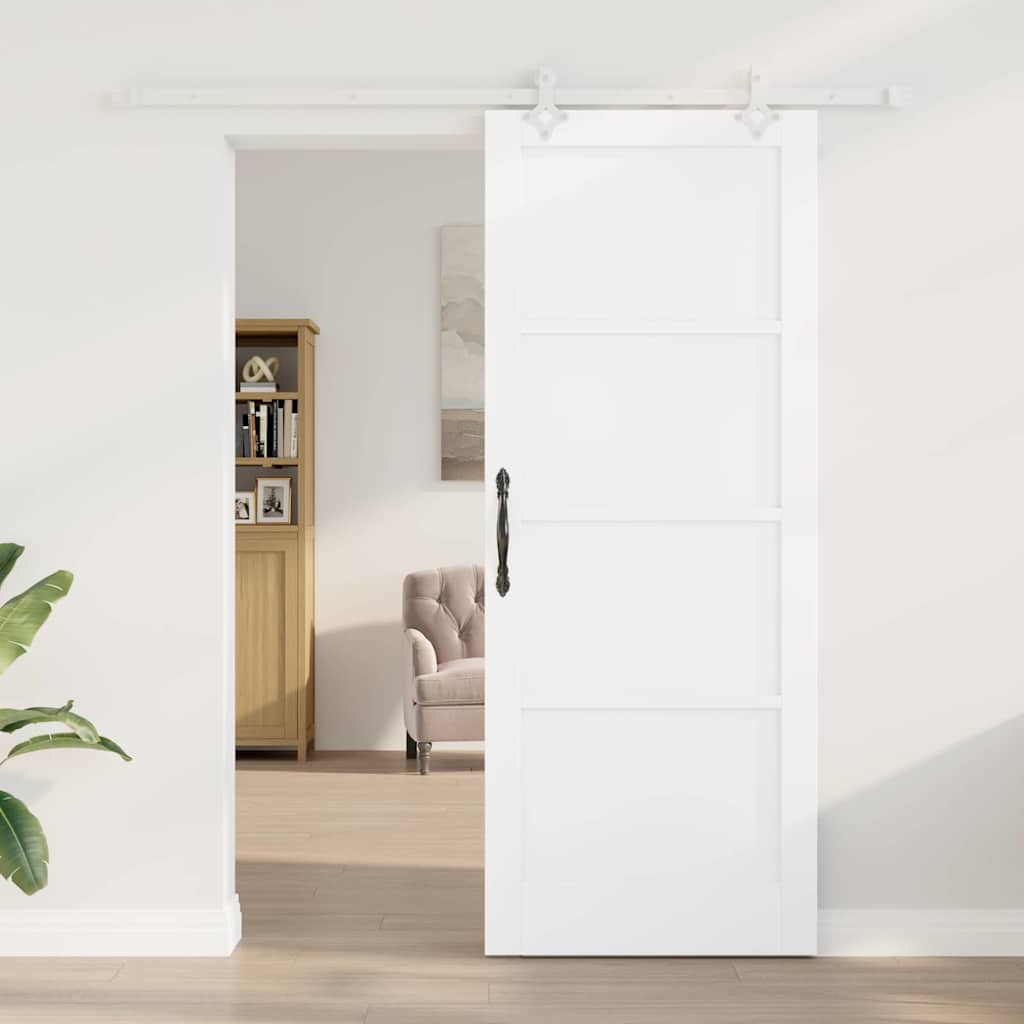 Sliding Door White 32.7 x 83.1 in Solid pine wood and steel