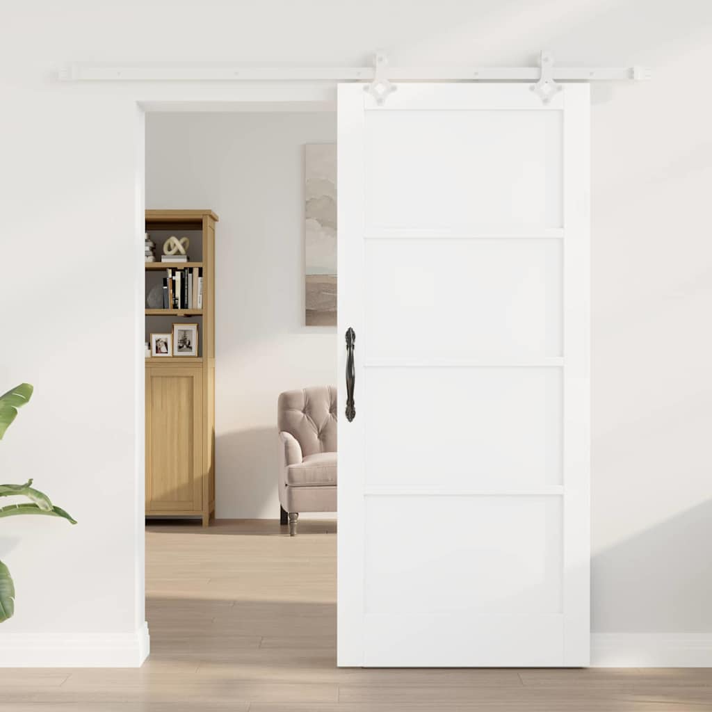 Sliding Door White 33.9 x 78.1 in Solid pine wood and steel