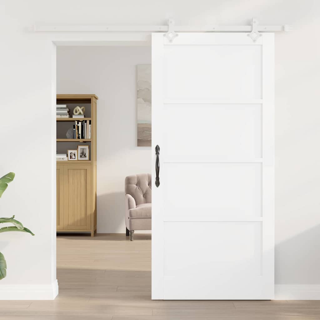 Sliding Door White 36.6 x 79.5 in Solid pine wood and steel