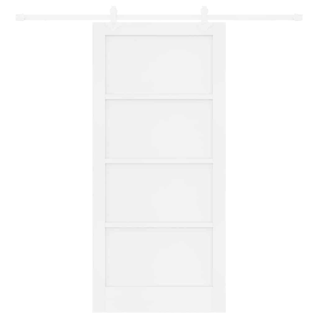 Sliding Door White 36.6 x 79.5 in Solid pine wood and steel