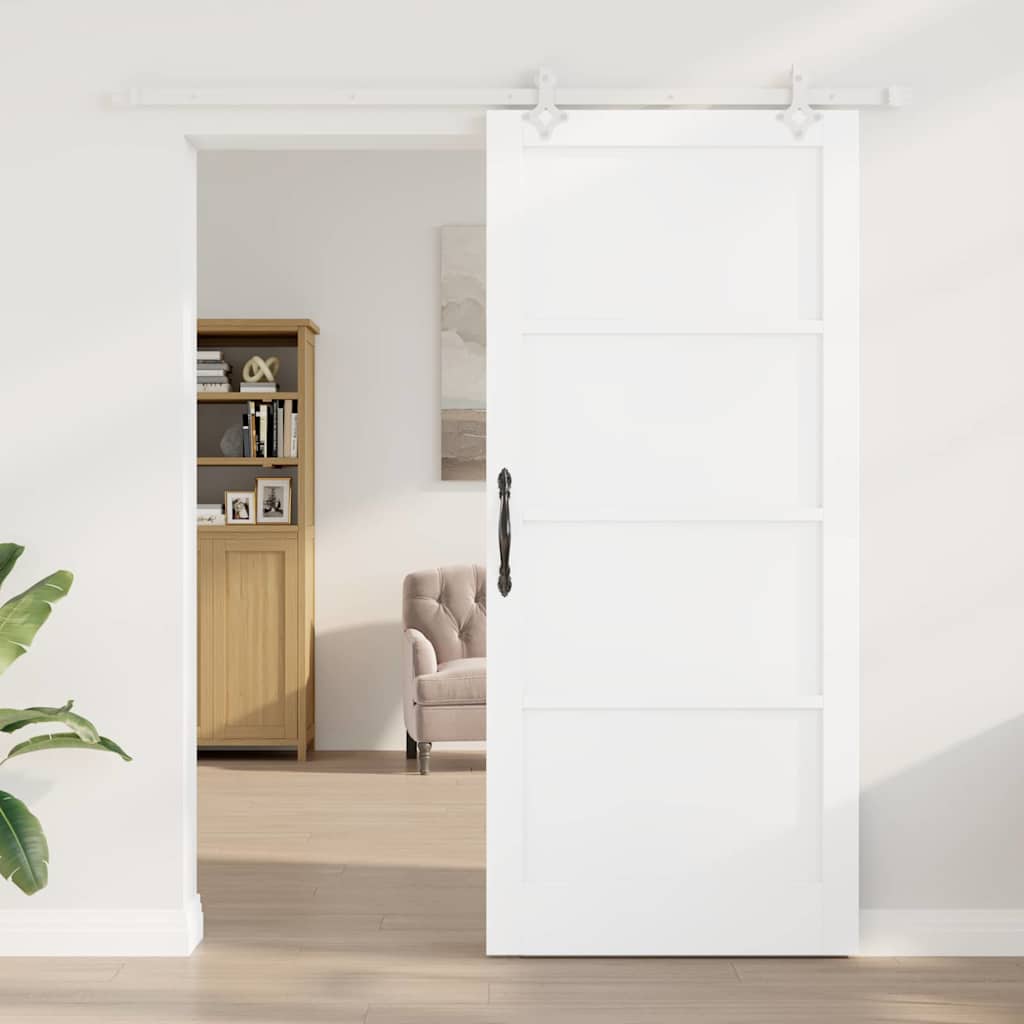 Sliding Door White 36.6 x 83.1 in Solid pine wood and steel