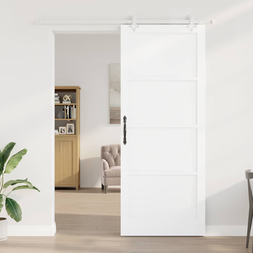 Sliding Door White 36.6 x 91.3 in Solid pine wood and steel